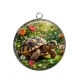 Pendentif Cabochon Argent - tortue de terre