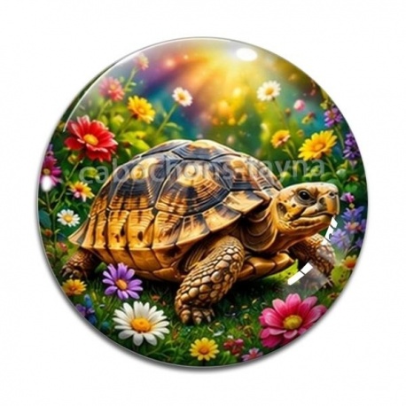 Cabochon Verre - tortue de terre