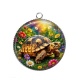 Pendentif Cabochon Argent - tortue de terre