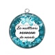 Pendentif Cabochon Argent - meilleure maman du monde
