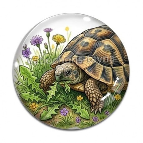 Cabochon Verre - tortue de terre