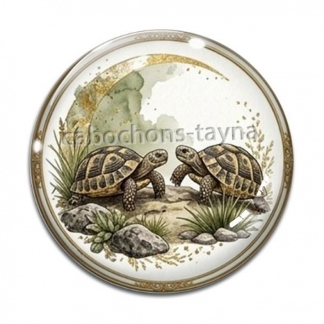 Cabochon Verre - tortue de terre