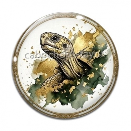 Cabochon Verre - tortue de terre