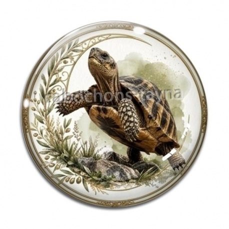 Cabochon Verre - tortue de terre