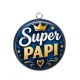 Pendentif Cabochon Argent - super papi
