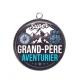 Pendentif Cabochon Argent - super grand père aventurier