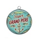 Pendentif Cabochon Argent - super grand père