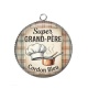 Pendentif Cabochon Argent - super grand père cordon bleu