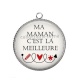 Pendentif Cabochon Argent - ma maman c'est la meilleure