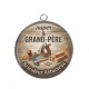 Pendentif Cabochon Argent - super grand père bricoleur astucieux