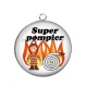 Pendentif Cabochon Argent - super pompier