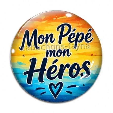 Cabochon Verre - mon pépé mon héros