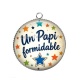 Pendentif Cabochon Argent - un papi formidable