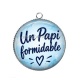 Pendentif Cabochon Argent - un papi formidable