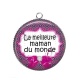 Pendentif Cabochon Argent - meilleure maman