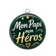 Pendentif Cabochon Argent - mon papi mon héros