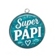 Pendentif Cabochon Argent - super papi