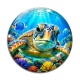 Cabochon Verre - tortue de mer