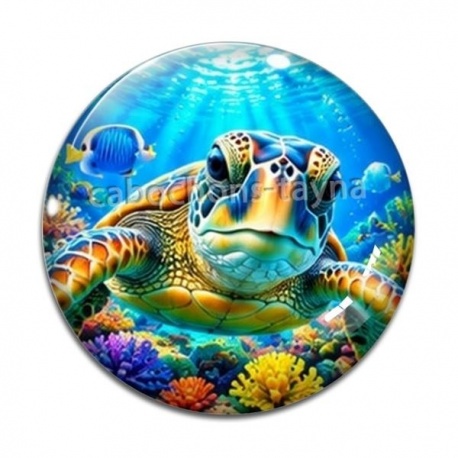 Cabochon Verre - tortue de mer