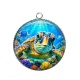 Pendentif Cabochon Argent - tortue de mer