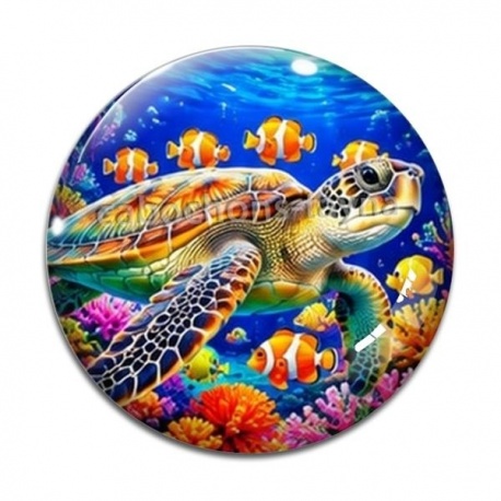 Cabochon Verre - tortue de mer