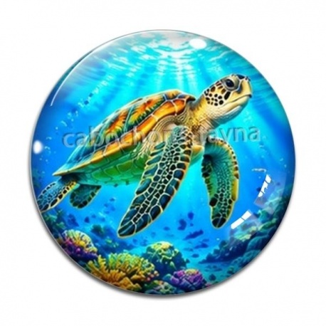 Cabochon Verre - tortue de mer