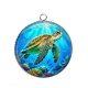 Pendentif Cabochon Argent - tortue de mer