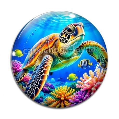 Cabochon Verre - tortue de mer