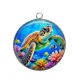 Pendentif Cabochon Argent - tortue de mer