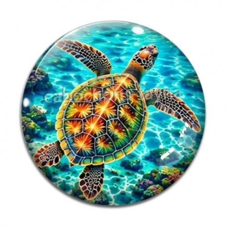 Cabochon Verre - tortue de mer