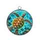 Pendentif Cabochon Argent - tortue de mer