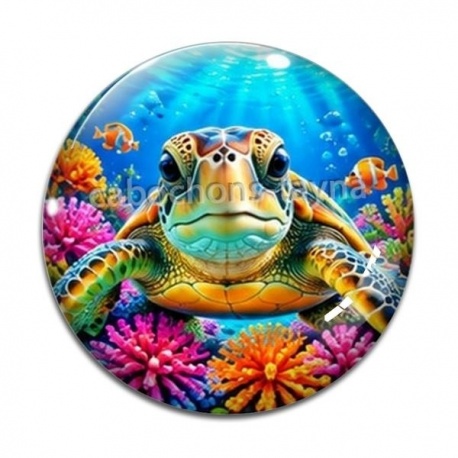Cabochon Verre - tortue de mer
