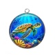 Pendentif Cabochon Argent - tortue de mer