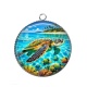 Pendentif Cabochon Argent - tortue de mer