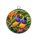 Pendentif Cabochon Argent - oiseaux