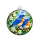 Pendentif Cabochon Argent - oiseaux