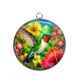 Pendentif Cabochon Argent - oiseaux