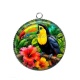 Pendentif Cabochon Argent - toucan