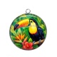 Pendentif Cabochon Argent - toucan