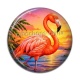 Cabochon Résine - flamant rose
