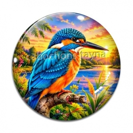 Cabochon Verre - oiseau