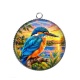 Pendentif Cabochon Argent - oiseau