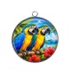 Pendentif Cabochon Argent - perroquet