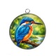 Pendentif Cabochon Argent - oiseaux