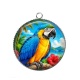 Pendentif Cabochon Argent - perroquet