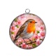 Pendentif Cabochon Argent - oiseaux