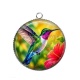 Pendentif Cabochon Argent - oiseaux