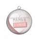 Pendentif Cabochon Argent - maman d'amour