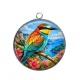 Pendentif Cabochon Argent - oiseaux