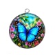 Pendentif Cabochon Argent - papillon